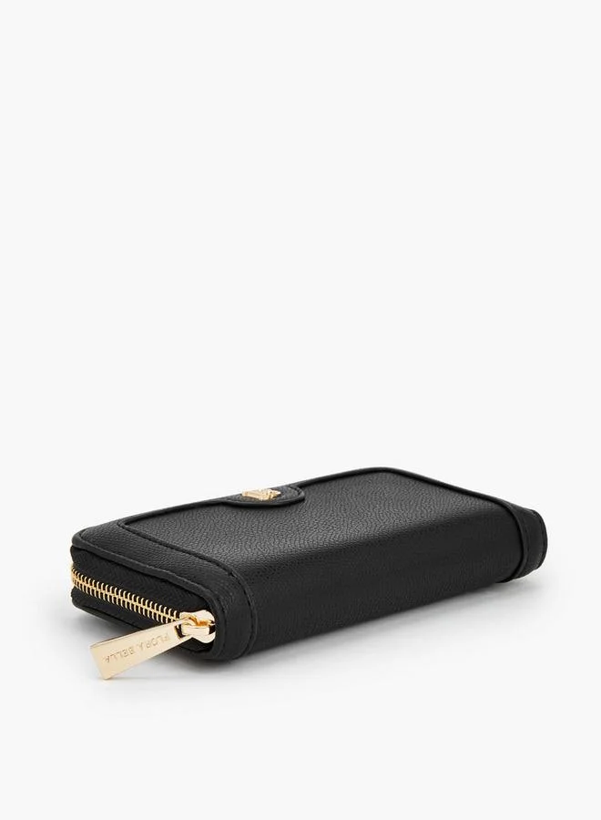 Flora Bella By Shoexpress BLACK Textured Wallet With Zip Closure for Women | Best Price UAE